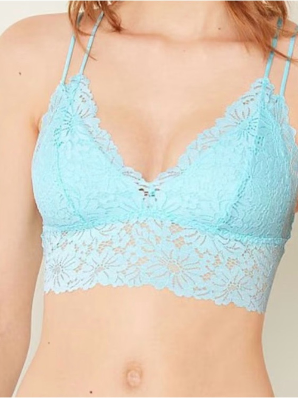 PINK Victoria's Secret Mint Lace Strappy Bralette